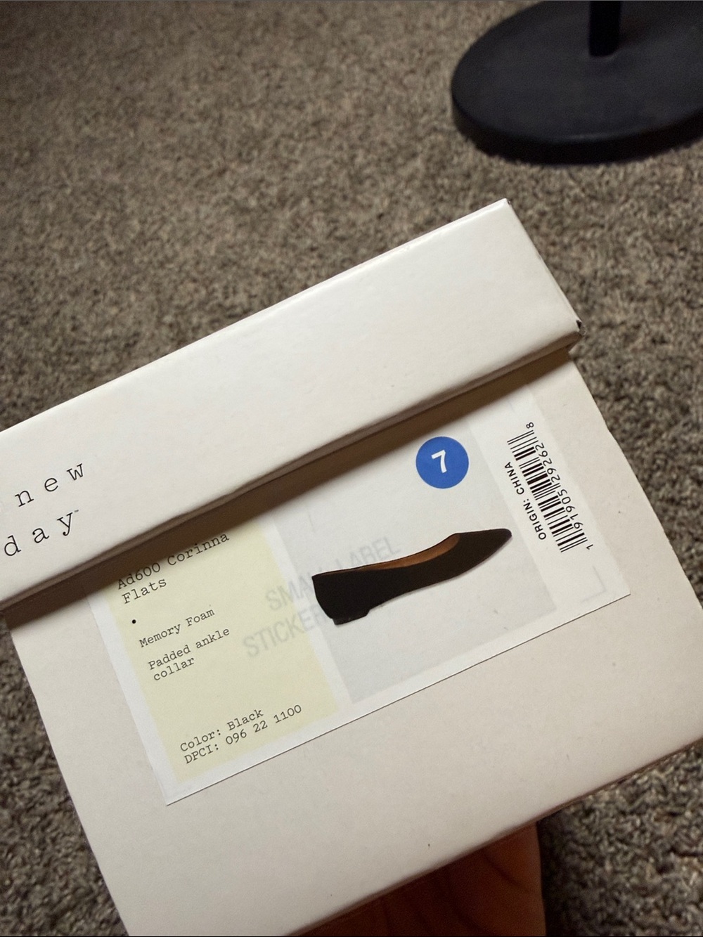 A New Day Black Flats Boxed (Size 7)